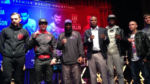 De izq-der: Andy Lee, Danny García, Lamont Peterson, Peter Quillin, Marcus Browne y Gabriel Bracero.