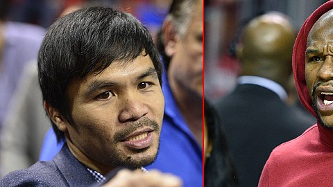 Floyd Mayweather y Manny Pacquiao, concentrados en lo suyo. Foto: Archivo