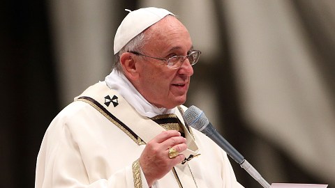 El Papa en la homilía en la Basílica de San Pedro.