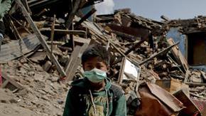 Devastación en Nepal.