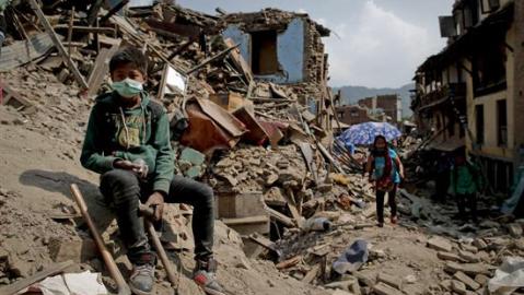 Devastación en Nepal.