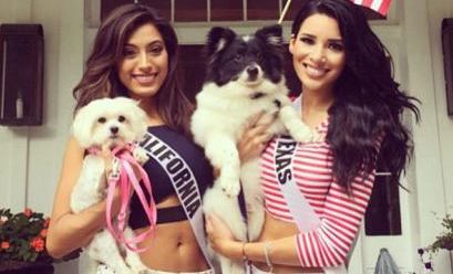 Natasha Martinez, Miss California y Ylianna Guerra, Miss Texas.