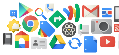 Logotipos de diferentes productos de Google.