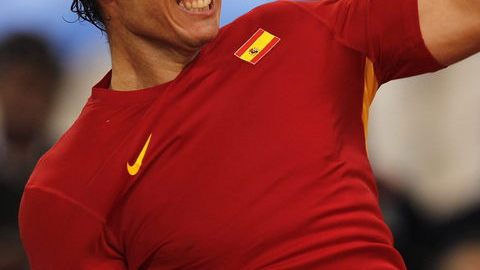 Rafael Nadal celebra su victoria de ayer en la final de la Copa Davis.