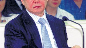 Alberto Fujimori, durante una de las sesiones del juicio en su contra.