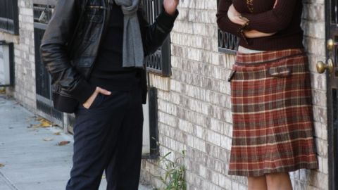 Foto del actor colombiano Fabián Zarta y la actriz dominicana Dazz Letellier, durante una escena del filme.