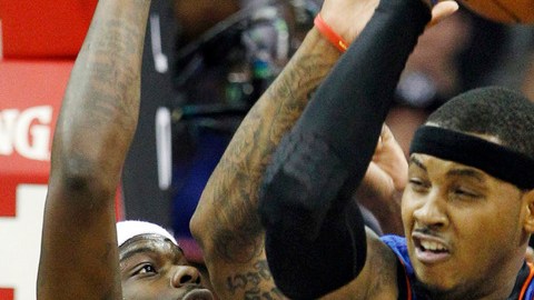 Carmelo Anthony (7) será uno de los ausentes con su antiguo equipo en Denver, durante la nueva temporada de la NBA.