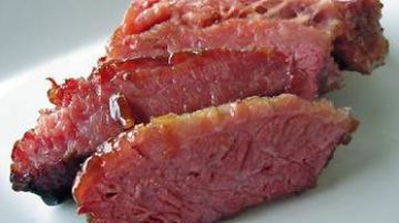 Perfect slices of corned beef.