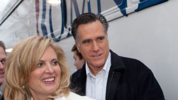 El aspirante a la nominación republicana, Mitt Romney,  en plena campaña.