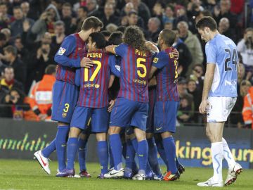 Con goleada de 4-0 sobre el Osasuna sentenció el Barcelona su debut en el nuevo año en desarrollo de la Copa del Rey.