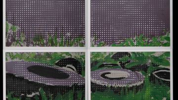 'Greener World' del brasileño Kiko Sobrino es una de las obras expuestas del arte representativo.