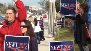 Una notable presencia de hispanos se dieron cita para apoyar a Newt Gingrich en Orlando.