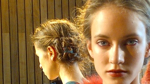 Las modelos del desfile de Christian Cota.