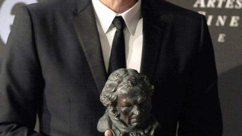 Alberto Iglesias el domingo con el Goya.