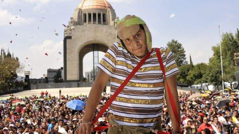 Un fan disfrazado de El Chavo del 8.