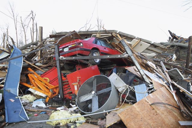 Así luce hoy Henryville, en Indiana, donde todo fue arrasado por un tornado.