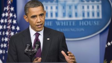 El presidente  Barack Obama durante la rueda de prensa que ofreció ayer en la Casa Blanca en Washington D.C.