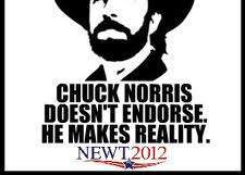 Cartel de apoyo de Chuck Norris a la campaña de Newt Gingrich.