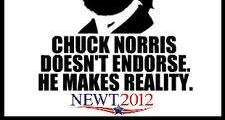 Cartel de apoyo de Chuck Norris a la campaña de Newt Gingrich.