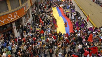 La marcha liderada por indígenas en protesta contra la minería a gran escala  llegó ayer a Quito.