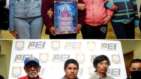Parte del grupo arrestado al que se les imputan tres asesinatos cometidos con el fin de honrar a la "La Santa Muerte".
