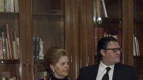 Paloma Cordero (izq.), esposa de Miguel de la Madrid, junto a varios familiares en el velatorio del expresidente.