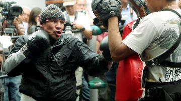 Juan Manuel Márquez ofreció ayer  una entrenamiento público en la Ciudad de México con miras a su pelea del próximo sábado.