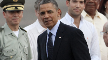 El presidente de EE.UU., Barack Obama durante su llegada a la VI Cumbre de las Américas.