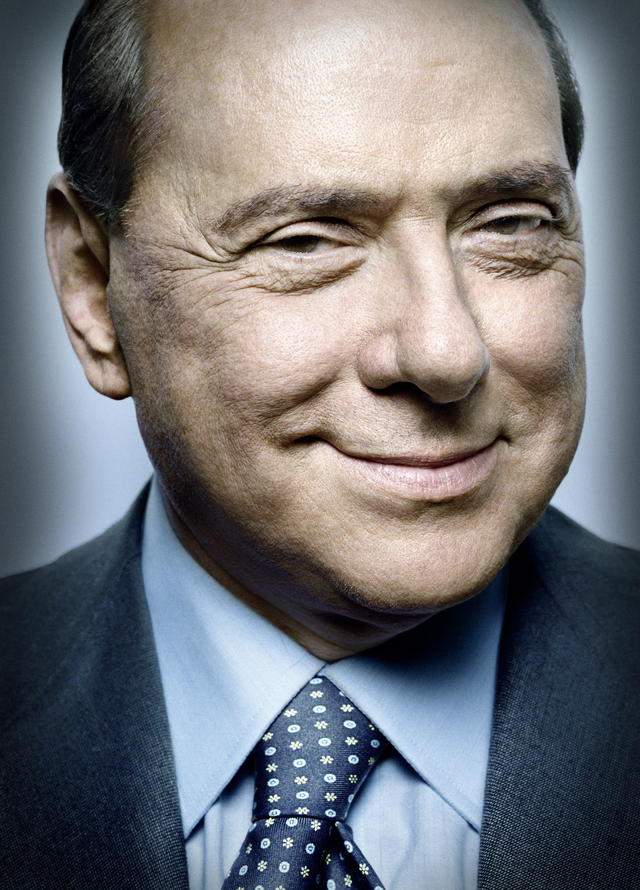 Retrato del expresidente  Silvio Berlusconi,  en exposición 'Platon, Las caras del poder'.