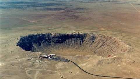 Cráter de un meteorito encontrado en Arizona.