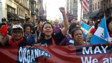 Con intensidad los trabajadores se manifestaron por las calles de Nueva York.