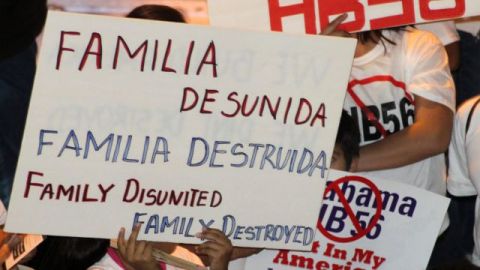 Una protesta realizada el 21 de noviembre de 2011 para exigir la revocación de la ley HB56 que criminaliza a los inmigrantes indocumentados en Alabama.