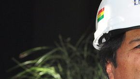 Morales, en la toma de oficinas de la Transportadora de Electricidad.