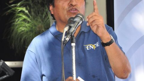 Morales, en la toma de oficinas de la Transportadora de Electricidad.