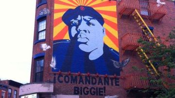 Parte del mural del ídolo de Brooklyn, Biggie Smalls.