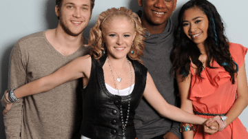 Phillip Phillips, Hollie Cavanaugh,  Josh Ledet y Jessica Sánchez finalistas de "American Idol".