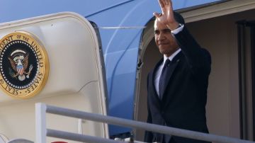 Obama a sus llegada a LA.