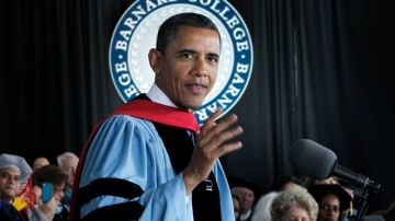 El presidente Barack Obama durante su conferencia ayer en el Barnard College.