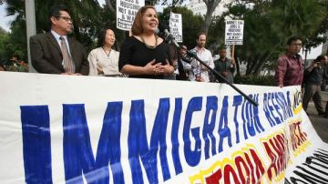 Latinos en una marcha para pedir la reforma migratoria.