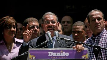 El presidente electo de República Dominicana, Danilo Medina, ofrece su primer discurso a la nación  en Santo Domingo.