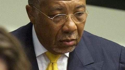 Charles Taylor a la espera de escuchar su sentencia.