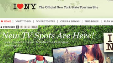 Portada del sitio oficial de turismo de Nueva York que lleva el mismo nombre que el emblemático logotipo: http://www.iloveny.com/