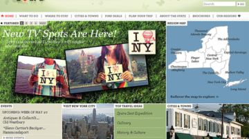 Portada del sitio oficial de turismo de Nueva York que lleva el mismo nombre que el emblemático logotipo: http://www.iloveny.com/