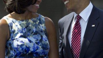 Michelle y Barack Obama durante la ceremonia de Memorial Day.