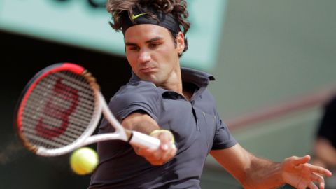 El suizo Roger Federer en su partido de ayer frente al rumano Adrian Ungur.