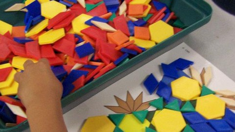 Niño activo en un salón de clases de la Bahía de San Francisco.