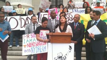 Estrella Gonzalez, una estudiante y miembro de NYSYLC, pide a
los legisladores que el Dream Act se apruebe.