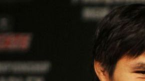 El filipino Manny Pacquiao y el estadounidense Timothy Bradley en conferencia de prensa.