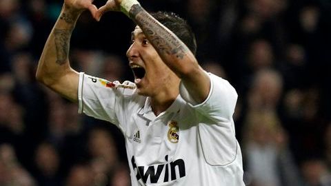 Angel Di María en un partido del Real Madrid.