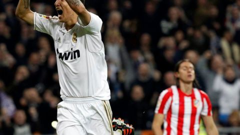 Angel Di María en un partido del Real Madrid.